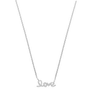 Collier en argent rhodi chane avec pendentif \