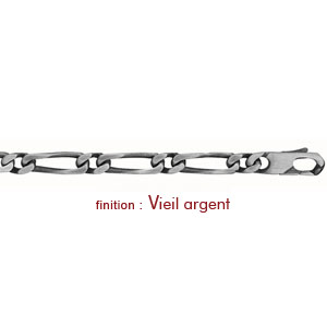 Chane en argent mailles 1+1 largeur 5mm et longueur 50cm - Vue 2