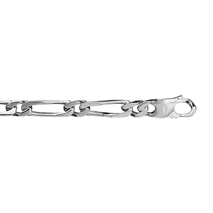 Bracelet en argent chane maille figaro 1+1 largeur 5mm et longueur 21cm - Vue 2