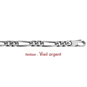 Chane en argent mailles 1+2 largeur 5mm et longueur 50cm - Vue 2