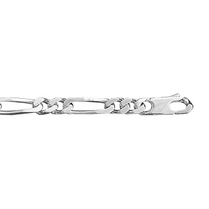 Bracelet en argent chane maille figaro 1+2 largeur 5mm et longueur 21cm - Vue 2