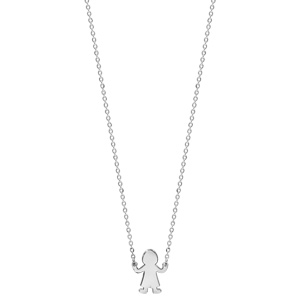 Collier en argent chane avec pendentif petit garon - longueur 40cm + 4cm de rallonge - Vue 2