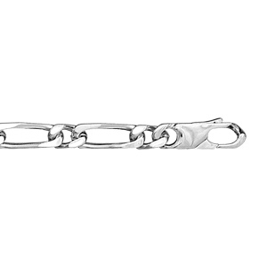 Bracelet en argent chane maille figaro 1+1 largeur 6mm et longueur 21cm - Vue 2