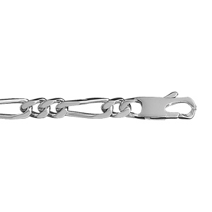 Bracelet en argent chane maille figaro 1+2 largeur 6mm et longueur 21cm - Vue 2