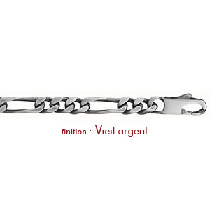 Chane en argent mailles 1+3 largeur 6mm et longueur 50cm - Vue 2