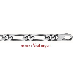 Chane en argent mailles 1+1 largeur 7mm et longueur 50cm - Vue 2