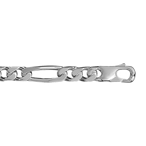 Bracelet en argent chane maille figaro 1+2 largeur 7mm et longueur 21cm - Vue 2