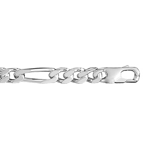 Bracelet en argent chane maille figaro 1+3 largeur 7mm et longueur 21cm - Vue 2