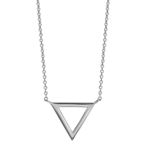 Collier en argent rhodi chane avec pendentif triangle vid - longueur 40cm + 4cm de rallonge - Vue 2