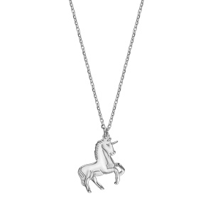 Collier en argent rhodi chane avec pendentif licorne 42+3cm - Vue 2