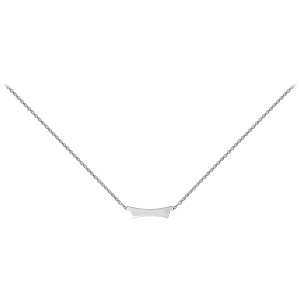 Collier en argent chane avec pendentif plaque prnom  graver en trapze - longueur 40cm - Vue 2