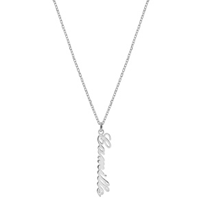 Collier en argent chane dcoupe 1 prnom lettre anglaise verticale 40cm - Vue 2