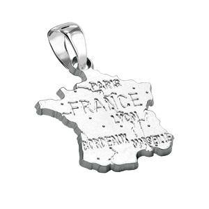 Pendentif en argent carte de France - Vue 2