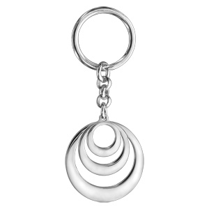 Porte-clef en argent massif passiv avec 3 cercles  graver, prnoms  graver - Vue 2