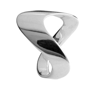 Bague en argent style africain forme V - Vue 2