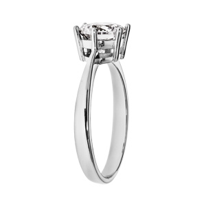 Bague en argent rhodi grande taille solitaire 6 griffes - Vue 2