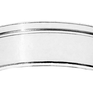 Alliance en argent ruban avec filet largeur 6mm - Vue 2