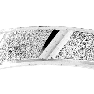 Alliance en argent rhodi granit et diamante biais largeur 4mm - Vue 2