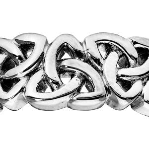 Bague en argent rhodi motif triskel entrelac largeur 6mm - Vue 2