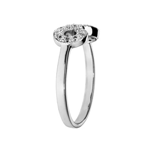 Bague en argent rhodi grande taille symbole infini orn d\'oxydes - Vue 2