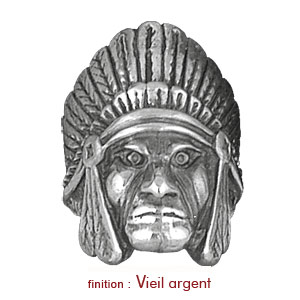 Chevalière en argent tête d\'indien - Vue 2