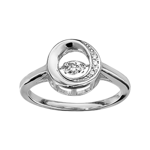 Bague Dancing Stone en argent rhodié cercle et oxydes blancs - Vue 2