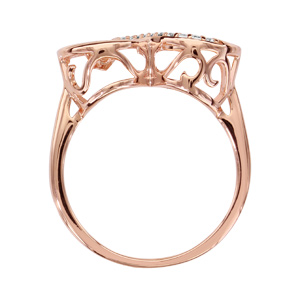 Bague Dancing Stone en argent et dorure rose motif infini orné oxydes blancs - Vue 2