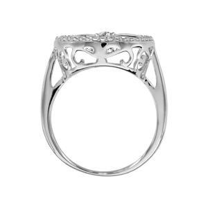 Bague Dancing Stone en argent rhodié arbre de vie et oxydes blancs - Vue 2