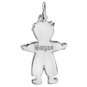 Pendentif en argent petit garon  graver - Vue 2