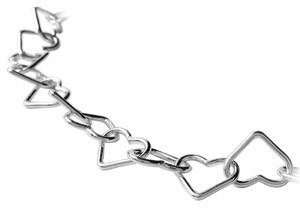 Bracelet en argent chane grosse maille coeurs - longueur 18cm - Vue 2