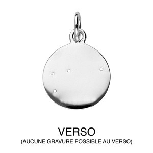 Pendentif en argent rhodi constellation Sagittaire avec oxydes blancs - Vue 2