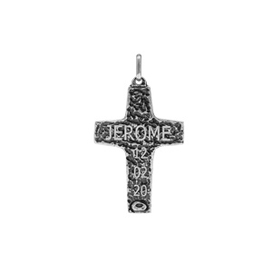 Pendentif en argent patiné brillant croix bon pasteur 35x24mm - Vue 2