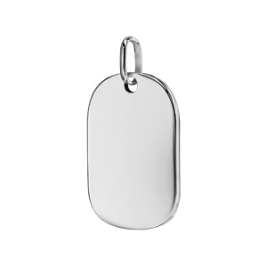 Pendentif en argent plaque G.I. avec pans arrondis petit modle 16mm X 23mm - plaque prestige - Vue 2