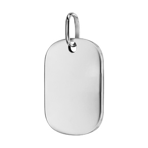 Pendentif en argent plaque G.I. avec pans arrondis moyen modle 18mm X 25,7mm - plaque prestige - Vue 2