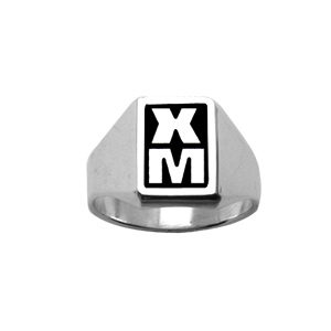 Chevalière en argent plateau rectangulaire 11mm X 8mm en onyx synthétique - Vue 2