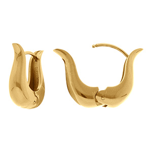 Boucles d\'oreille en acier dor articules - 16mm - Vue 2