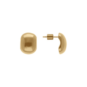 Boucles d\'oreille tige en acier doré demi créoles - Vue 2