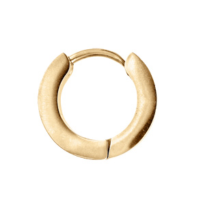 Boucles d\'oreille créole ruban en acier doré - Vue 2