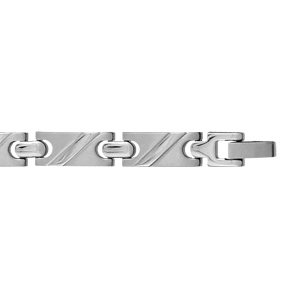 Bracelet junior en acier stri en biais - longueur 16cm - Vue 2