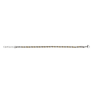 Bracelet en acier et PVD bicolore maille corde 4mm 17+3cm - Vue 2