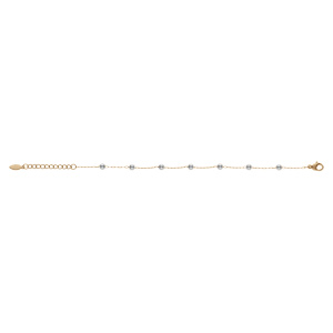 Bracelet en acier PVD dor perle blanche imitation 16+3cm - Vue 2