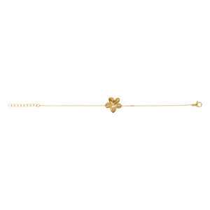 Bracelet en acier doré avec fleur fleur - 16+3cm - Vue 2