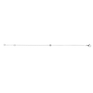 Bracelet en acier solitaire oxyde blanc 4mm - 16+3cm - Vue 2