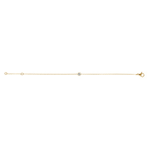 Bracelet en acier doré solitaire oxyde blanc 4mm -16+3cm - Vue 2