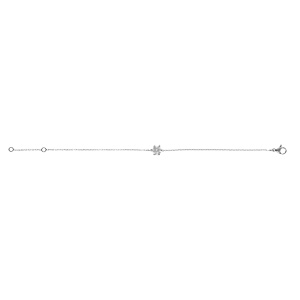 Bracelet en acier solitaire oxyde blanc 6mm - 16+3cm - Vue 2