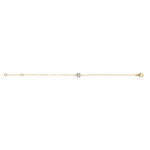 Bracelet en acier doré solitaire oxyde blanc 6mm - 16+3cm - Vue 2