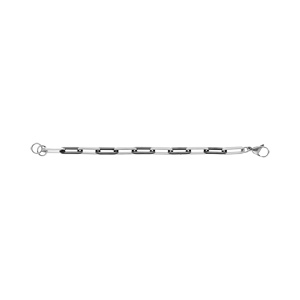 Bracelet en acier et PVD noir - 21cm - Vue 2