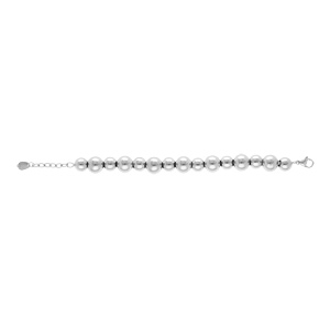 Bracelet en acier boules de 8mm et 10mm - 18+3cm - Vue 2