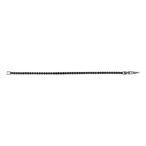 Bracelet en acier oxydes noires - 19+1cm réglable double fermoir - Vue 2