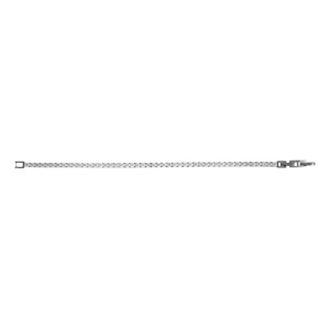 Bracelet en acier oxydes blancs - 19+1cm réglable double fermoir - Vue 2